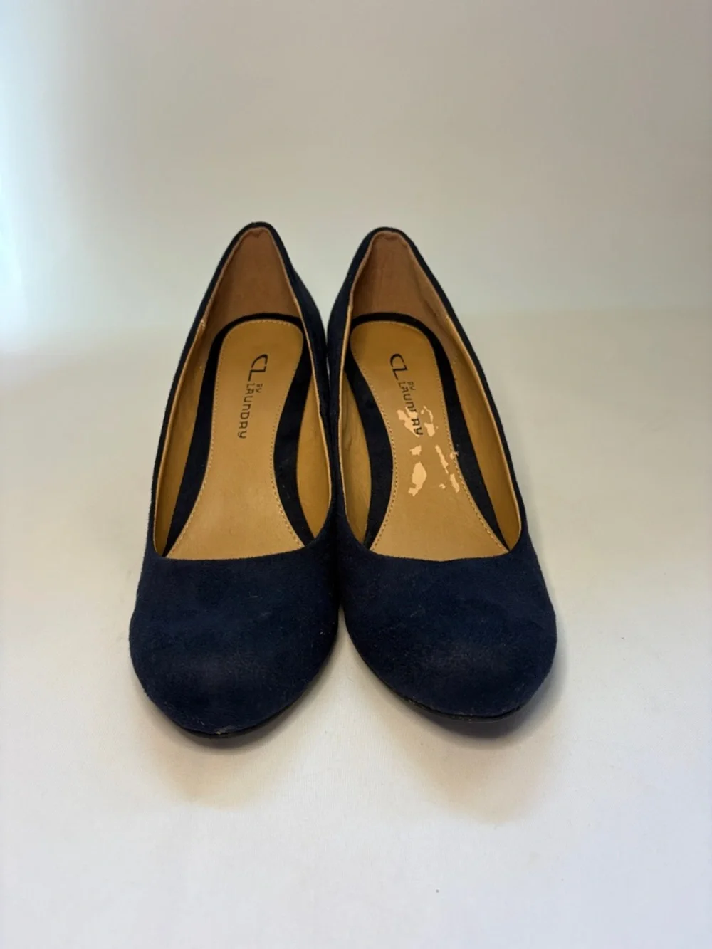 CL by Laundry Navy Blue Suede Wedge Pumps Size 8